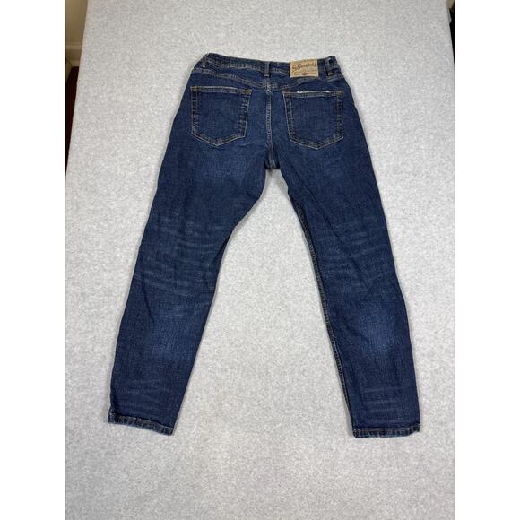 The Stronghold Mens Size 34 Relaxed Tapered Blue Denim Jeans Button Fly - Picture 2 of 9